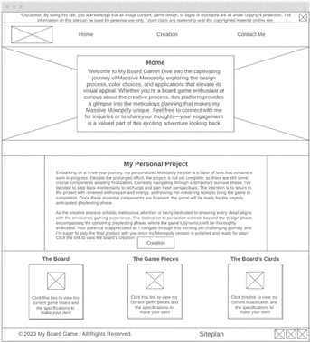 home page wireframe